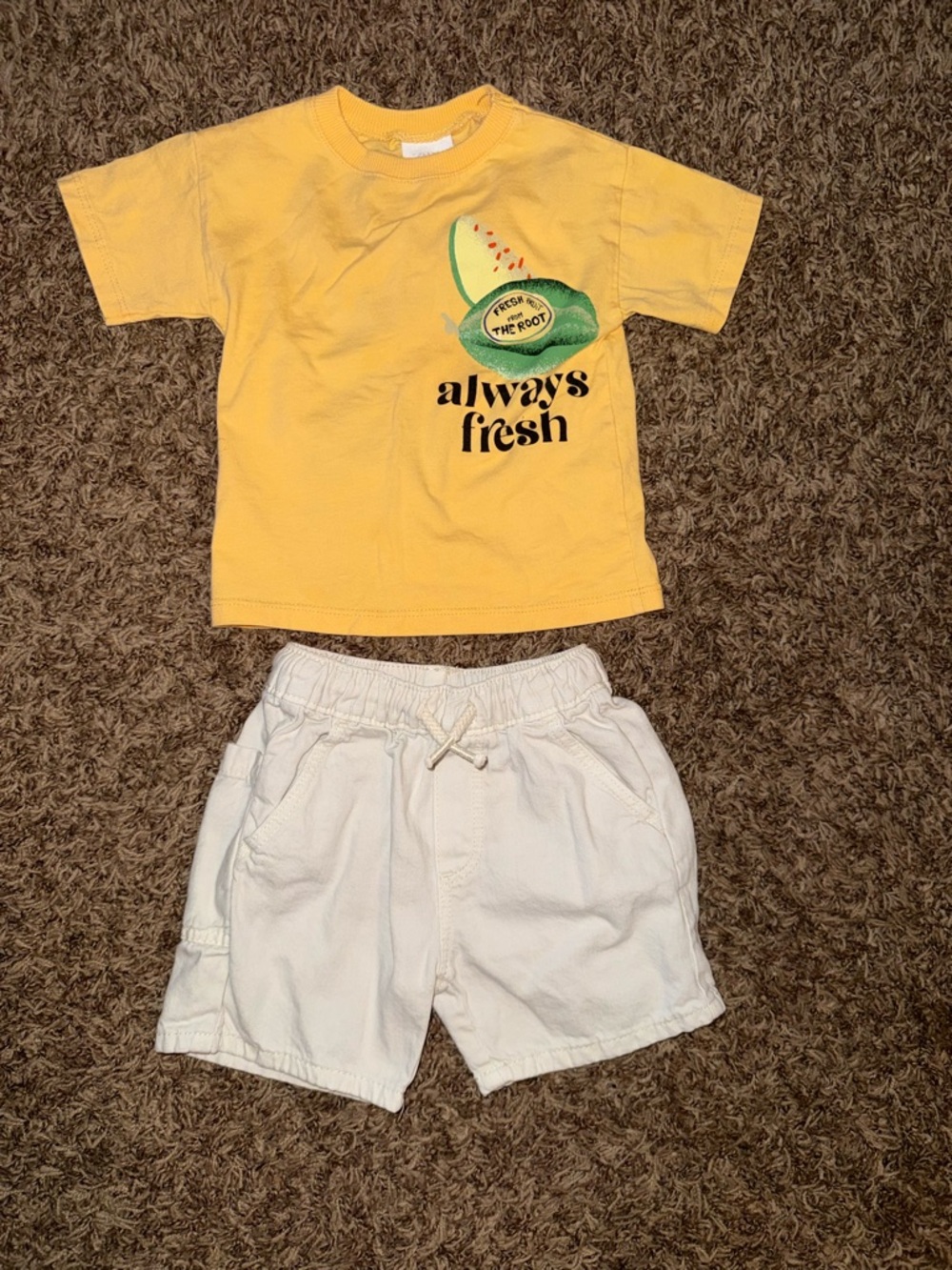 Zara Yellow Toddler Graphic Tee & shorts
